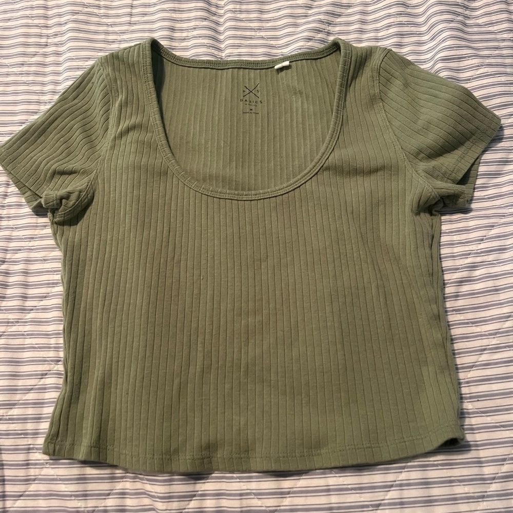 PacSun Scoop Neck Crop Tee